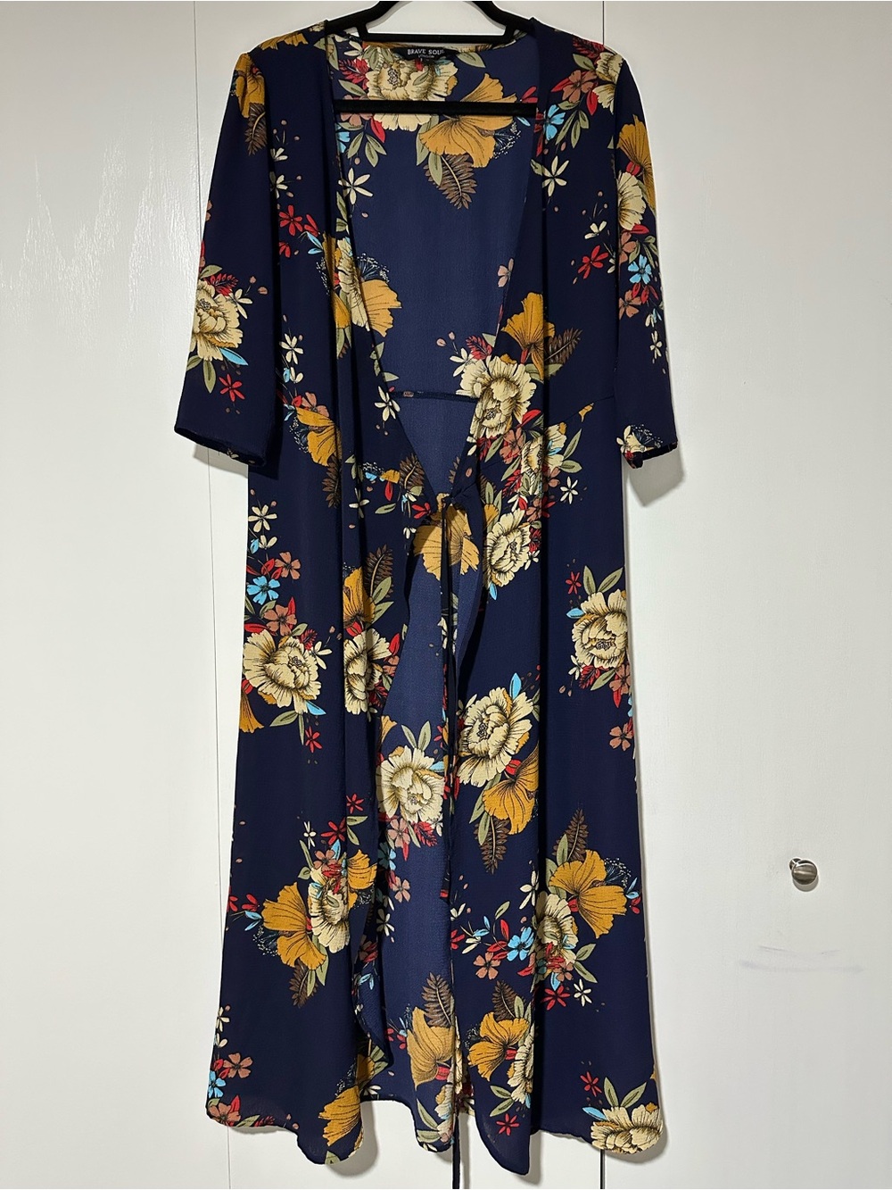 Brave Soul Katja Navy Blue Floral Patterned Dress